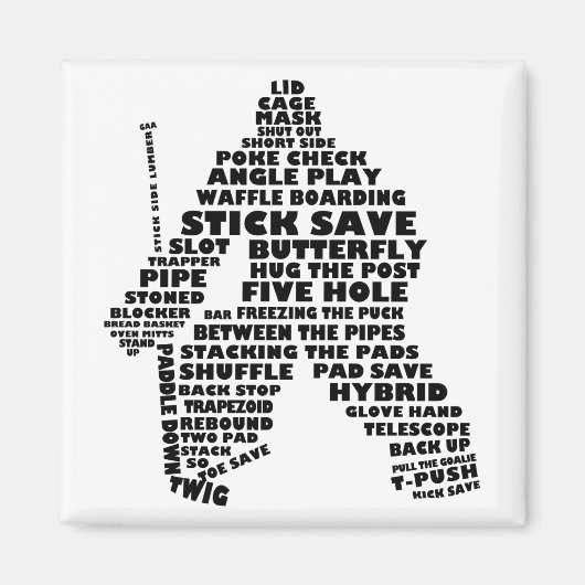 Hockey Goalie Typography Magnet (Voorkant)