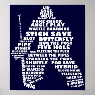 Hockey Goalie Typography Poster