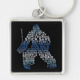 Hockey Goalie Typography Sleutelhanger