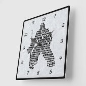 Hockey Goalie Typography Wall Clock Vierkante Klok (Hoek)