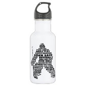 Hockey Goalie Typography Waterfles (Voorkant)
