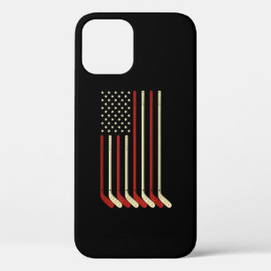 Hockey Goalie USA Flag Hockey Stick Ice Hockey Case-Mate iPhone Case
