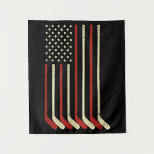Hockey Goalie USA Flag Hockey Stick Ice Hockey Wandkleed