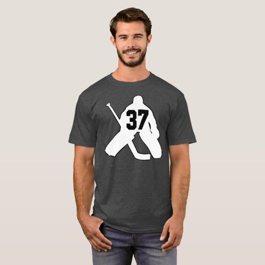 Hockey Goalie UW nummer 37 Mannen Vrouwen jongens  T-shirt (Voorkant volledig)