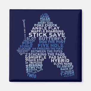 Hockey Goalie Word Art Magneet