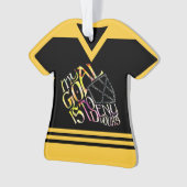 Hockey Goalie Word Art Mask Jersey Ornament (voorkant)