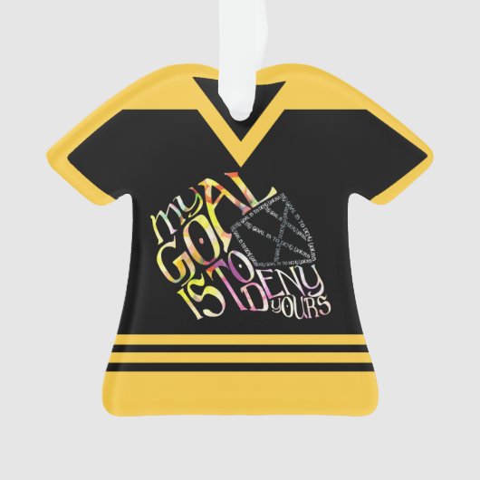 Hockey Goalie Word Art Mask Jersey Ornament (voorkant)