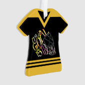 Hockey Goalie Word Art Mask Jersey Ornament (voorkant)