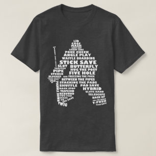 Hockey Goalie Word Art, met naam & nummer T-shirt