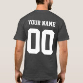 Hockey Goalie Word Art, met naam & nummer T-shirt (Achterkant)