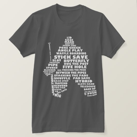 Hockey Goalie Word Art T-shirt (Design voorkant)