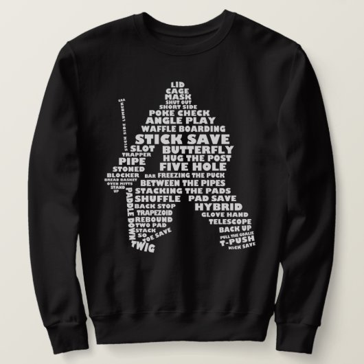 Hockey Goalie Word Art Trui (Design voorkant)