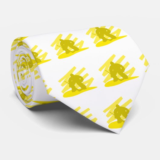 Hockey Goalie Yellow Logo Stropdas (Opgerold)