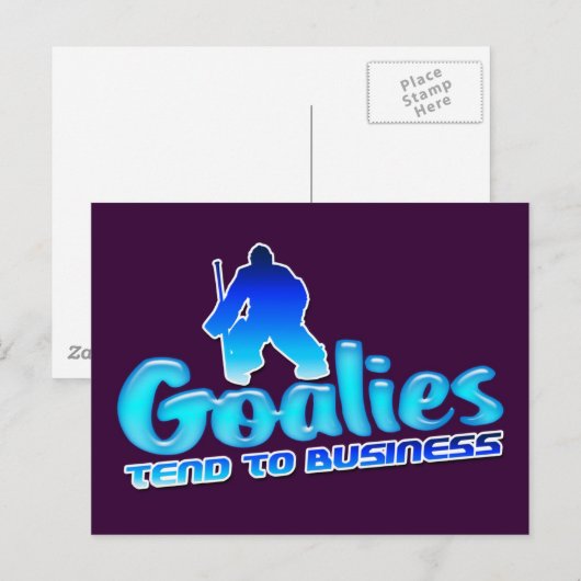 Hockey Goaltender Briefkaarten (Voorkant / Achterkant)