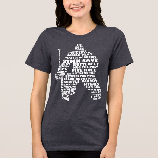 Hockey Goaltender Word Art Tri-Blend Shirt (Voorkant)
