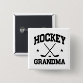 Hockey Grandma Vierkante Button 5,1 Cm (Voorkant /achterkant)