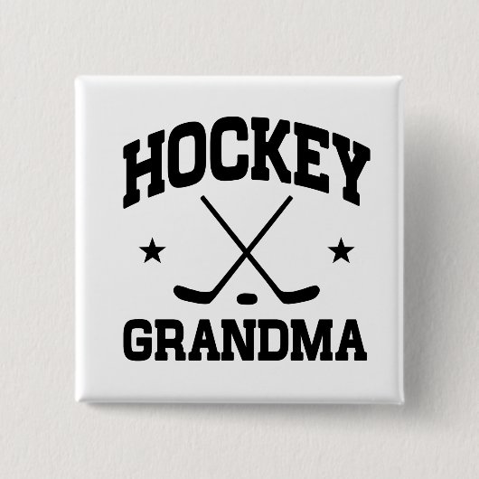 Hockey Grandma Vierkante Button 5,1 Cm (Voorkant)