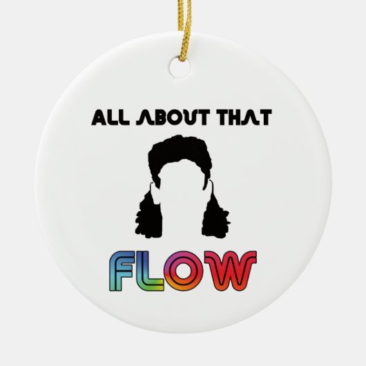 Hockey haar over die stroom keramisch ornament (Voorkant)