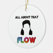 Hockey haar over die stroom keramisch ornament (Links)