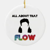 Hockey haar over die stroom keramisch ornament (Achterkant)