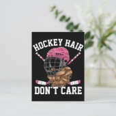 Hockey hair dont care a playful hockey design 2026 feestdagenkaart (Staand voorkant)