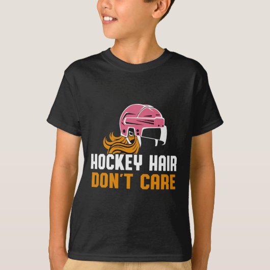 Hockey Hair Don't Care  T-shirt (Voorkant)