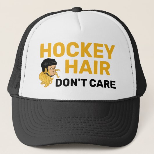 Hockey Hair niet om Blonde Hair Trucker Hat Trucker Pet (Voorkant)