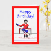 Hockey Happy Birthday Kaart (Gele Bloem)