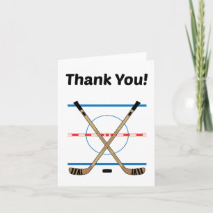 Hockey Hartelijk dank Hockey Sticks op Center Ice Bedankkaart