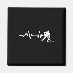 Hockey Hartslag Lijn IJshockey Schaatsser Grappige Magneet
