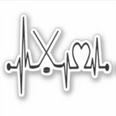 Hockey Heartbeat Sticker (Voorkant)