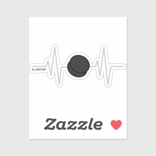 Hockey Heartbeat Sticker (Vel)