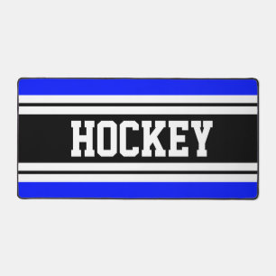 HOCKEY Helder Blauw Zwart Wit Racing Stripes Bureaumat