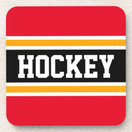HOCKEY Helder Rood Geel Zwart Racing Stripes Bier Onderzetter