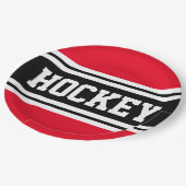 HOCKEY Helder Rood Zwart Wit Racing Stripes Papieren Bordje (Gekanteld)