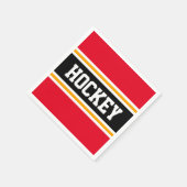 HOCKEY Helder Rood Zwart Wit Racing Stripes Servet (Hoek)