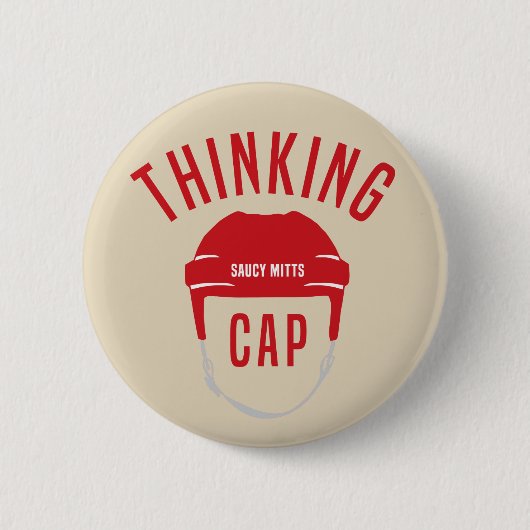 Hockey Helm Denkpet Vlam Funny Ronde Button 5,7 Cm (Voorkant)