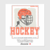 Hockey helm speler spel trainer of coach sticker (Vel)