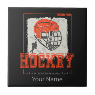 Hockey helm speler spel trainer of coach tegeltje
