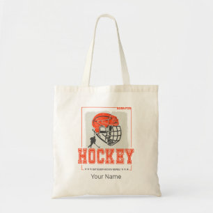 Hockey helm speler spel trainer of coach tote bag