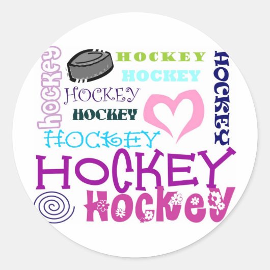 Hockey-herhaling Ronde Sticker (Voorkant)