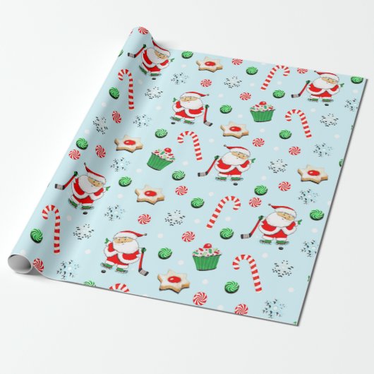 Hockey Holiday Gift Cadeaupapier (Uitgerold)