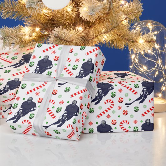 Hockey Holiday Gift Wrapping Paper Cadeaupapier (Feestdagen)