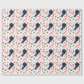 Hockey Holiday Gift Wrapping Paper Cadeaupapier (Vlak)
