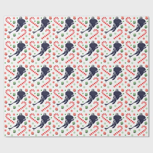 Hockey Holiday Gift Wrapping Paper Cadeaupapier (Vlak)