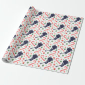 Hockey Holiday Gift Wrapping Paper Cadeaupapier (Uitgerold)
