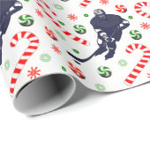 Hockey Holiday Gift Wrapping Paper Cadeaupapier (Rol Hoek)