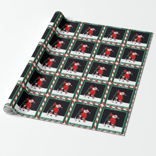 Hockey Holiday Gift Wrapping Paper Cadeaupapier (Uitgerold)