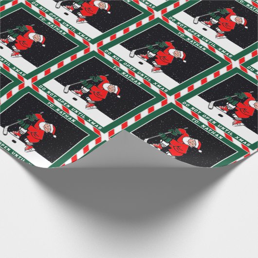 Hockey Holiday Gift Wrapping Paper Cadeaupapier (Hoek)