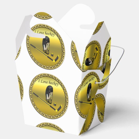 Hockey I Love custom design with stick and helm Bedankdoosjes (Geopend)